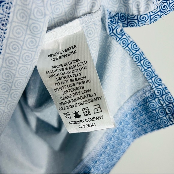 FootJoy Blue “Dunedin” Wave Overall Print Performance Polo S - Picture 5 of 7